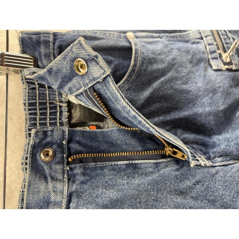 Vintage 90s Boys Zonz Denim Logo Cargo Pocket Skater Jean Shorts Size 6 - Picture 7 of 8
